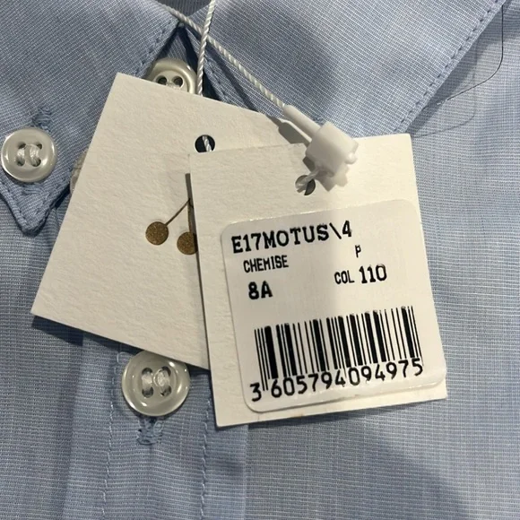 NWT Bonpoint boys dress shirt blue 8